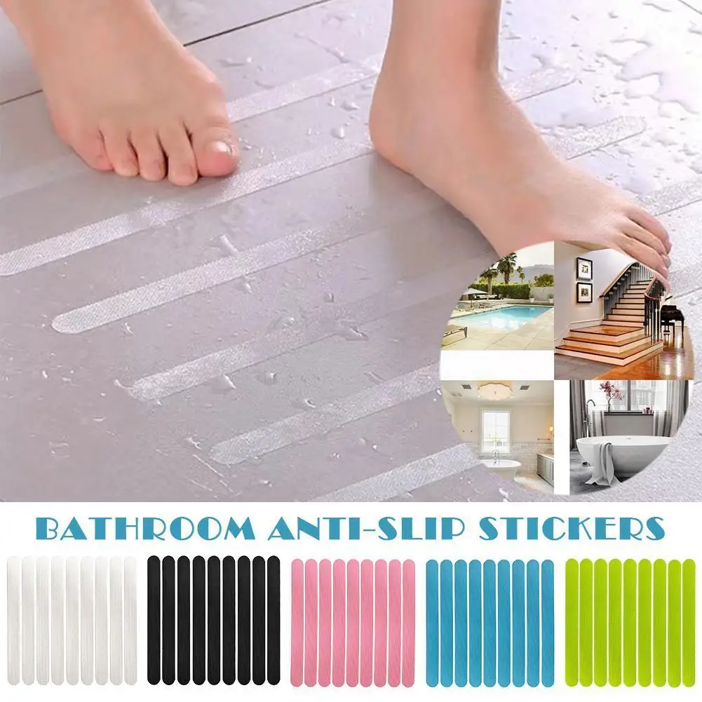 

PEVA Anti-Slip Strips Shower Stickers Bath Safety Strips Transparent Non Slip Strips Stickers For Bathtubs Showers Stairs F R2X9
