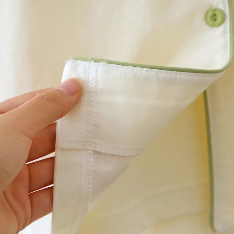 2023 New Spring/Summer Pajama Set Women's 100% Cotton Knitted Solid Color Large Size Long Sleeve Pants Two Piece Home Suit