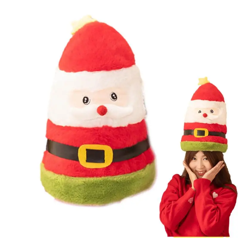Плюшевая шляпа Санта-Клауса двусторонняя праздничная мягкая удобная для