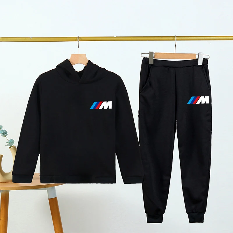 

Child Set hooded Thicken Fleece Hoodies + Sweatpant 2022 Winter Spring Sweatshirt Sportswear Boy Girl Letter Print