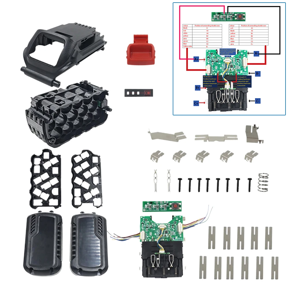 

Battery Plastic Case Shell PCB Circuit Board Charging Protection For DCB609 20V 60V Lithium Battery Power Tool