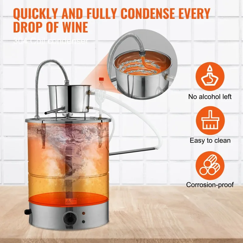 Фото 【Премиум】 SucceBuy Дистиллятор для воды Still 15 Gal (50 л) с трубкой из нержавеющей стали для домашнего дистиллирования виски, вина, бренди №1