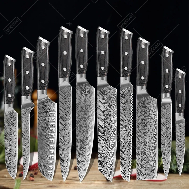 WXCOO нож для обвалки из высокоуглеродистой нержавеющей стали дамасская сталь узор