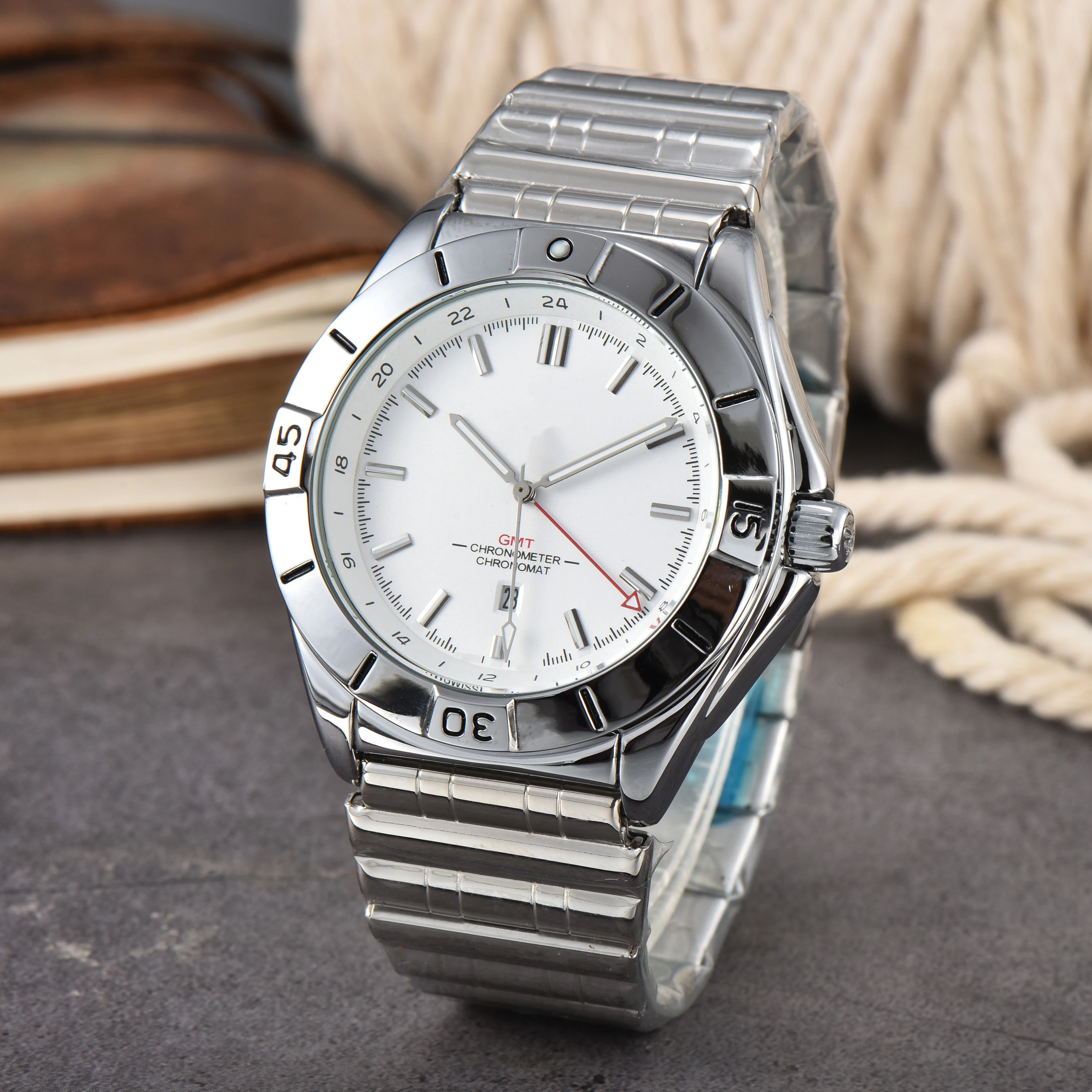 

New Top AAA+ B Watches For Mens Luxury High Quality Automatic Date GMT WristWatch Business Sports Waterproof Male Clocks