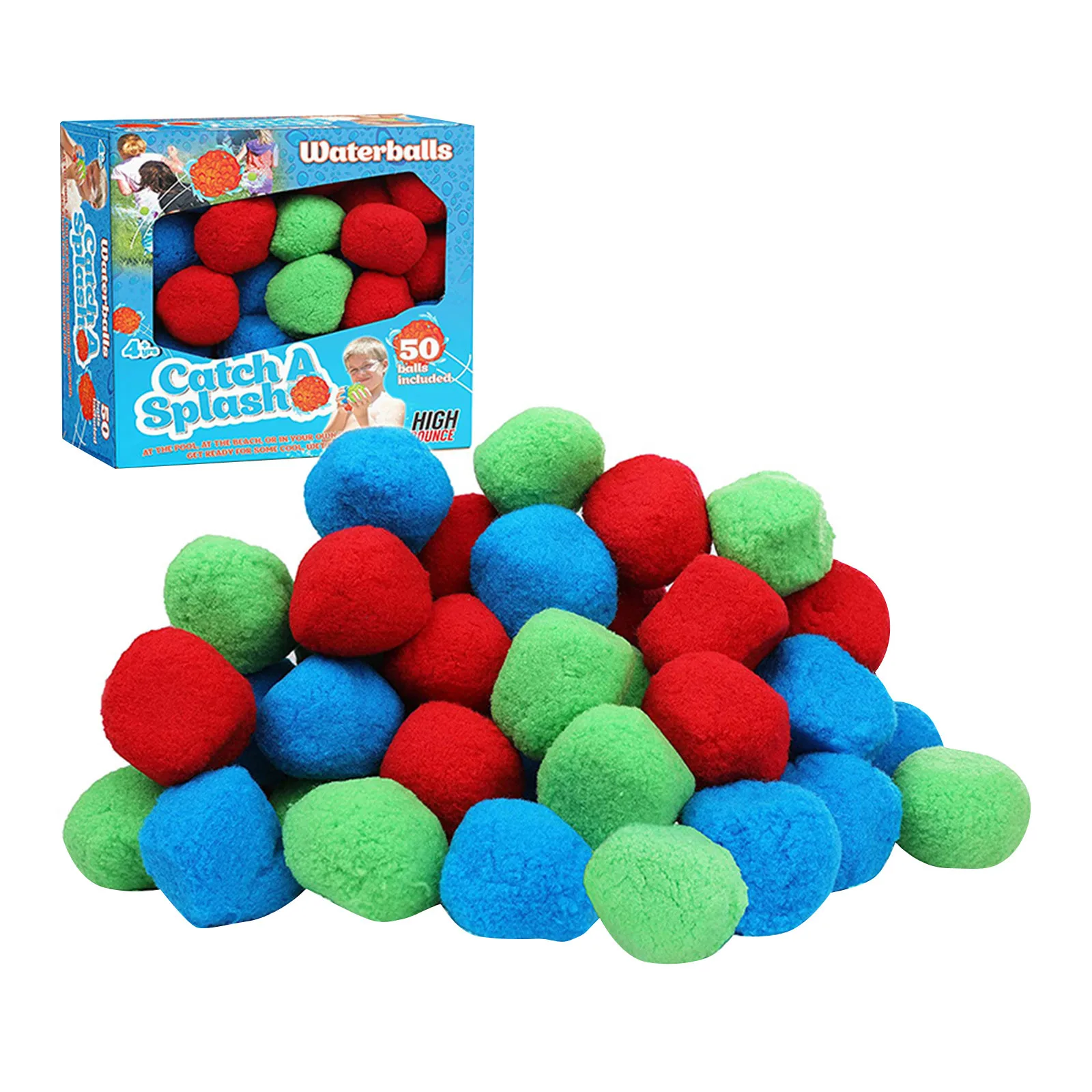 

100 шт. многоразовые водные шарики, абсорбирующие хлопковые шарики для наружного бассейна, пляжных вечеринок, игрушки для детей