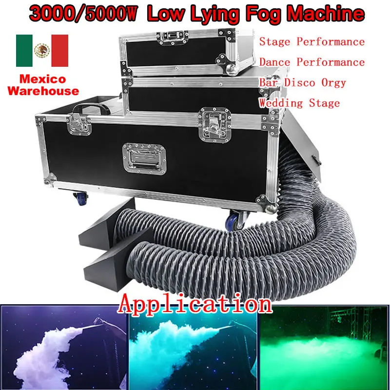 3000 Вт 5000 Мини-машина для тумана с низким лежащим эффектом DMX Remote Mist Smoke Dry Ice Machine