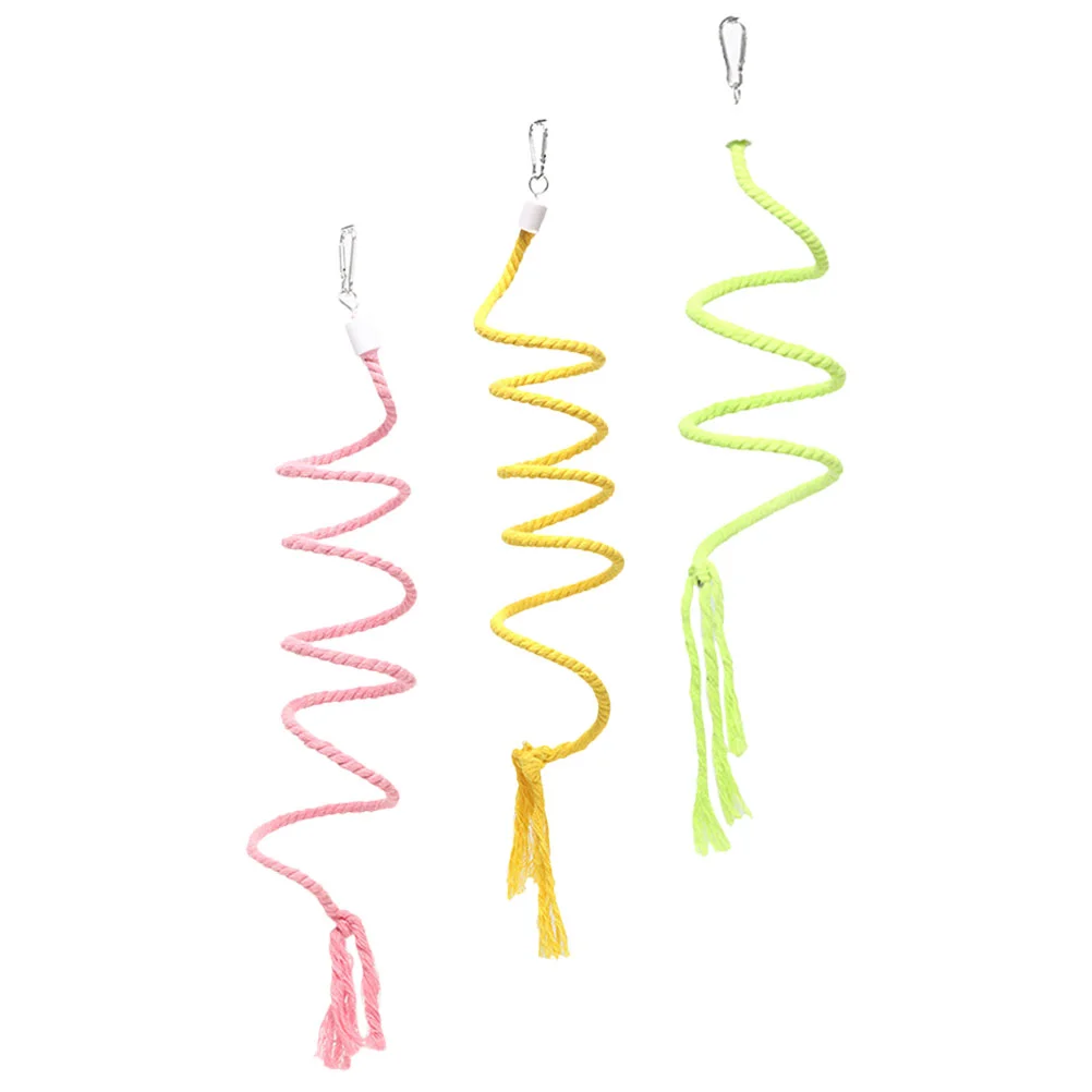 

3Pcs Parrot Climbing Swing Parrot Spiral Swing Toy Bird Climbing Rope Bird Training Toy for Bird