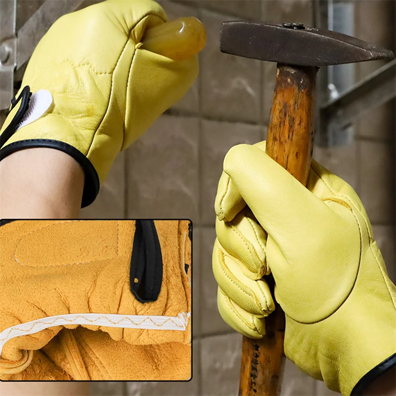 

Рабочие перчатки из овечьей кожи рабочие сварочные безопасные защитные садовые спортивные мотоциклетные перчатки для вождения износостойкие