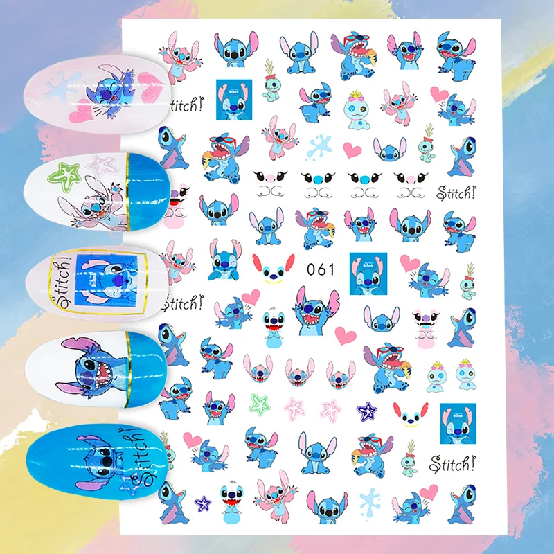 

New Disney Patrick's Day Style Nail Stickers Nail Art Decoration Cartoon Mickey Stitch Donald Duck 3D Stickers Nail Art Decals