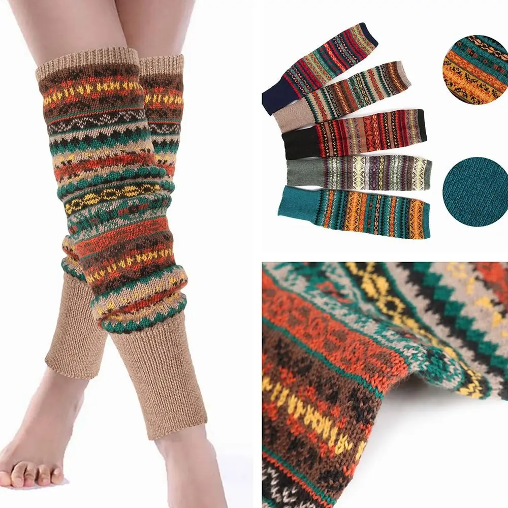 

Chic Long Stocking Knee Leg Warmers Crochet Leggings Knit Warmer Socks Thermal Leggings Boot Cover