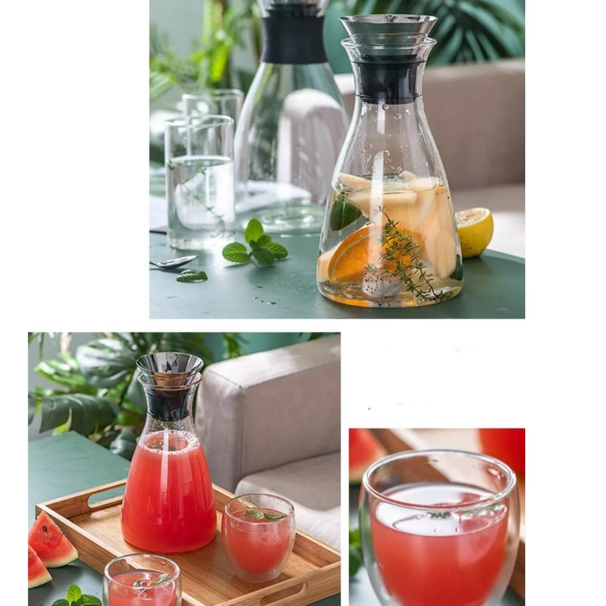 Стеклянный графин 1/1 5 л кувшин для воды с крышкой диспенсеры напитков вечеринок