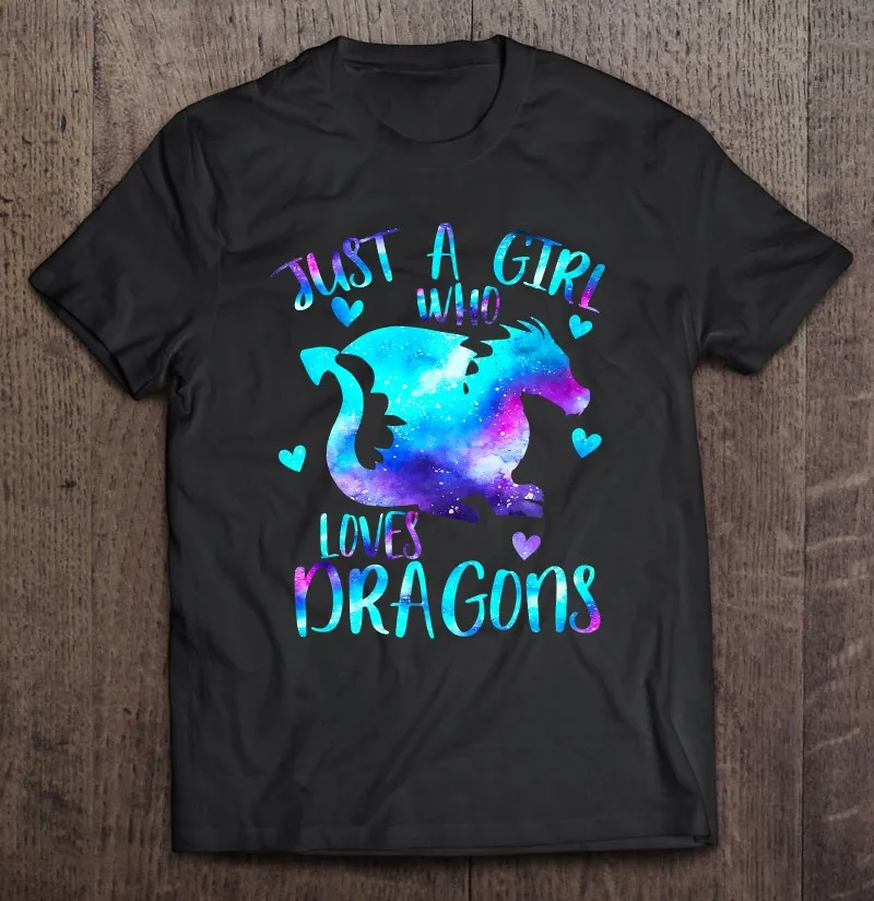

Футболка для девушек, которая любит драконов, галактика, космос, дракон