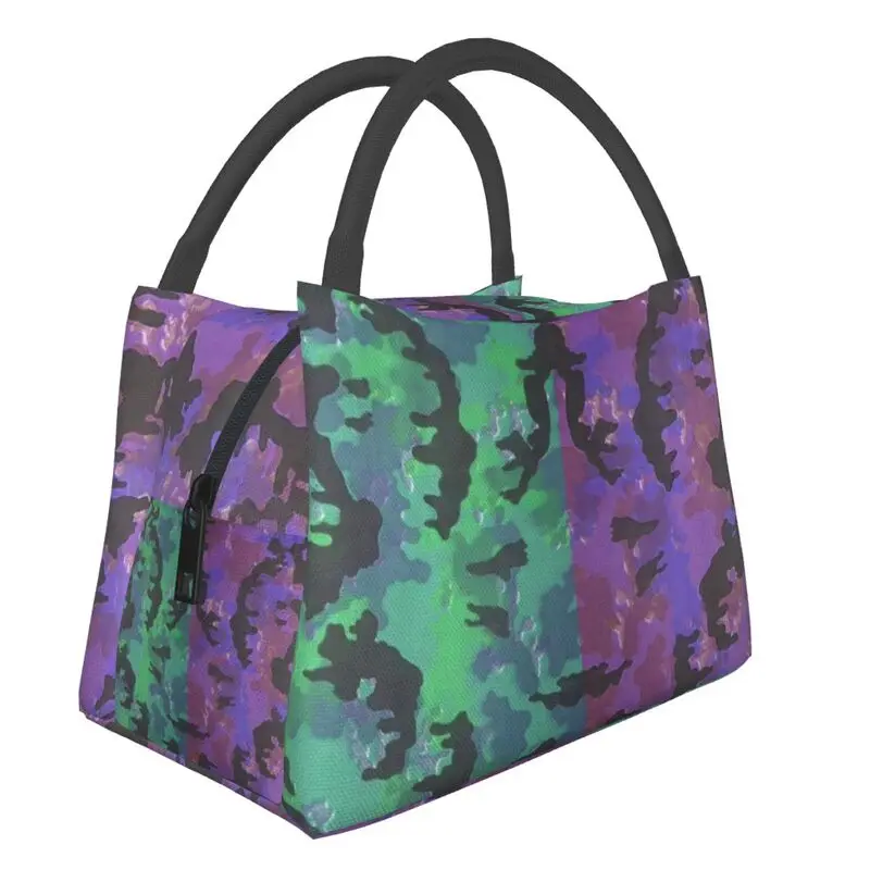 

Custom Bape Colored Camo Lunch Bags Women Thermal Cooler Insulated Lunch Box for Office Travel Fruit Fresh Storage Bag