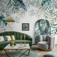 custom photo wallpaper modern 3d green plant leaves mural living room tv sofa bedroom home decor wall painting papel de parede