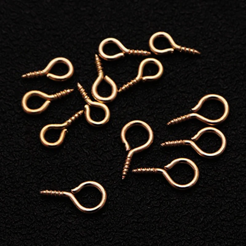 

200PCS 2 Sizes Tiny Mini Screw Eye Pins Small Eyepins Hooks Eyelets Jewelry Findings For Making DIY Beads Supplies Screw Clasps