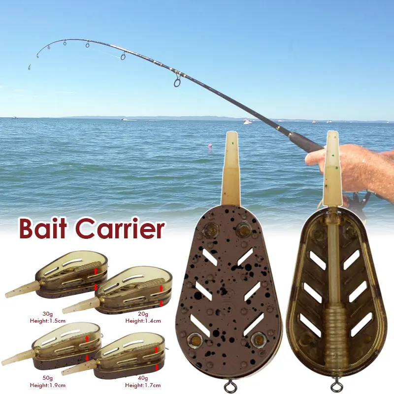 Enlarge Carp Fishing Method 5Pcs Feeder Cage Bait Holder 20G-50G Quick Release Basket Bait Fishing Tackle Group Hook Accessories