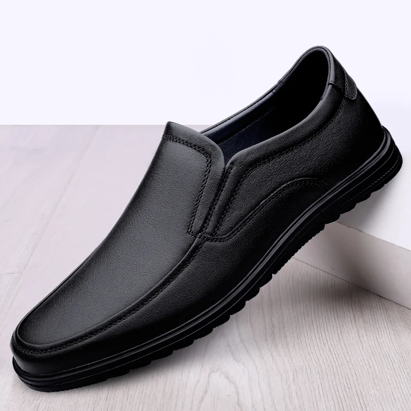 2022 Autumn Winter Men's Casual Shoes Genuine Leather Slip On Loafers Male Waterproof Comfortable Platform Driving Shoes For Men
