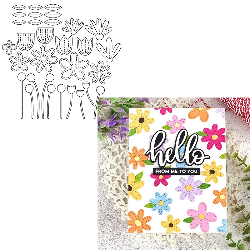 

Flowers Background Metal Cutting Die DIY Card Album Photo Make Scrapbooking Crafts Stencil Decorative Scrapbooking New 2022