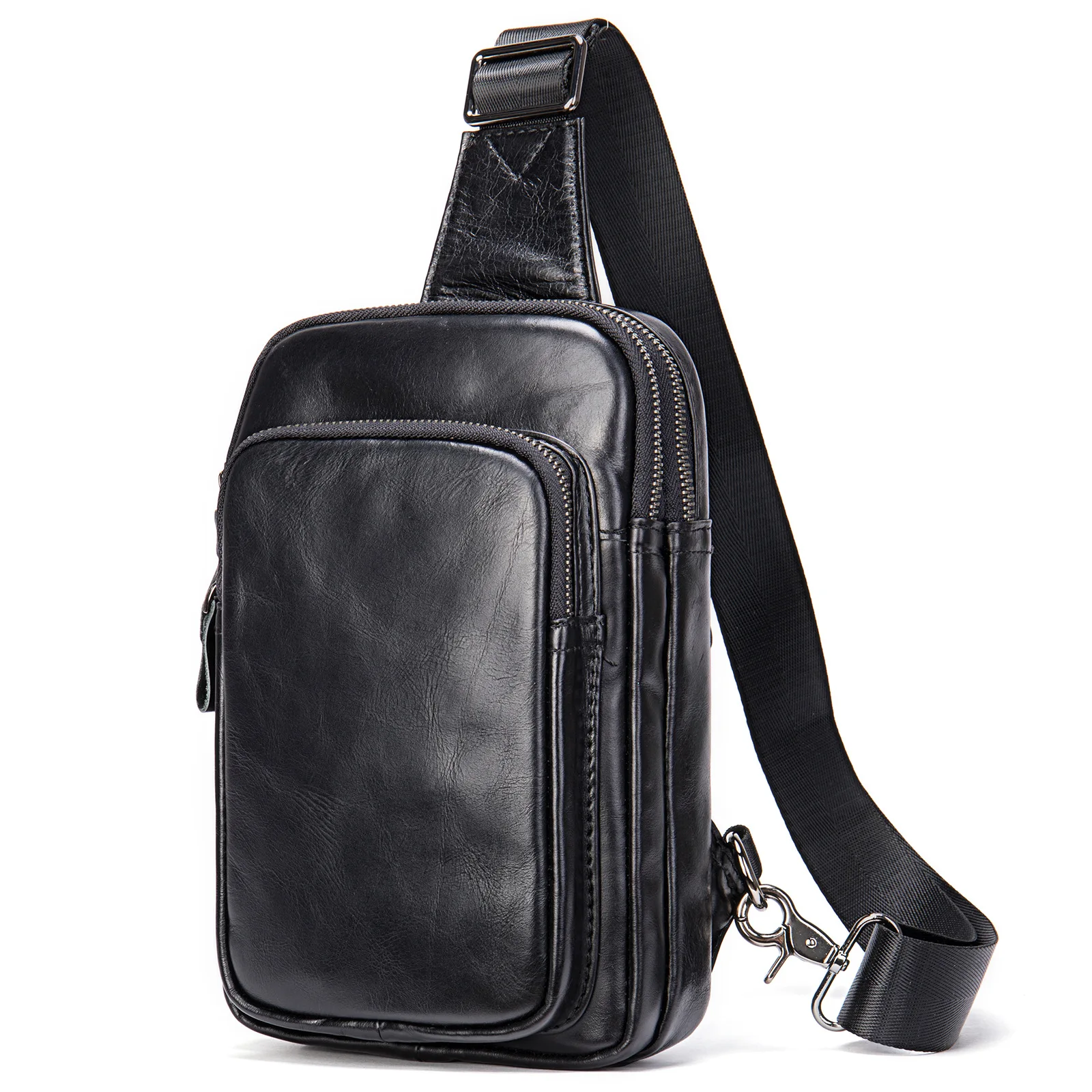

Bags Black Handbags Leather Messenger Bag Chest Luxury Designer Shoulder Bag Genuine 100% Pack Sling Crossbody Bag Men Strap Men