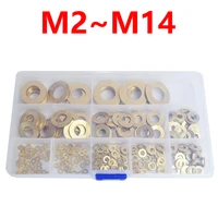 m2 m2 5 m3 m4 m5 m6 m8 m10 m12 m14 brass flat washer kit metric copper round head gasket set metal standard hardware assortment