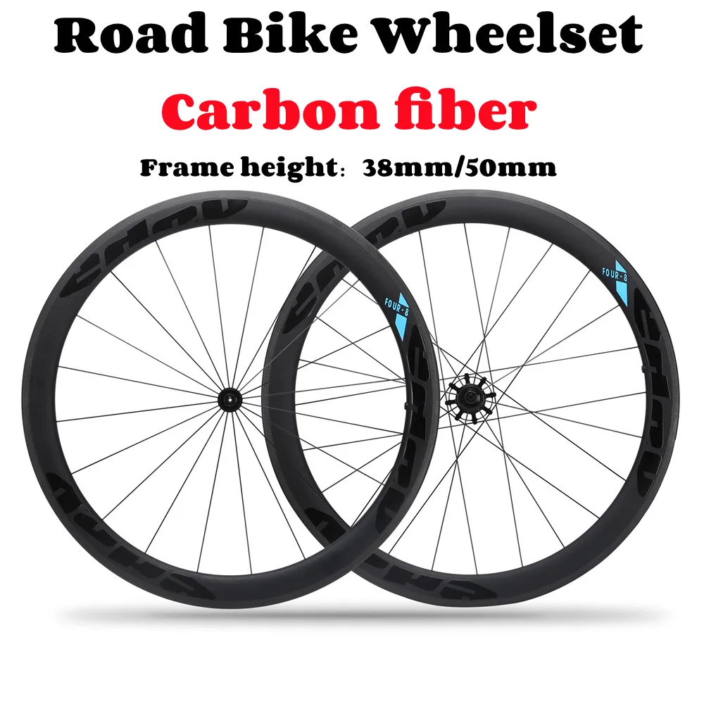 Road Bike Carbon Wheelset 50mm/38mm Bicycle Wheel Set 700C ENT UCI Quality Carbon Fiber C Brake V-brake Gravel Bike Ultralight