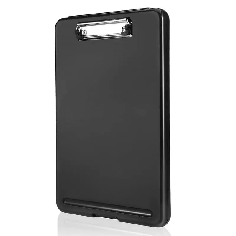 

Paper Clip Board With Storage Multifunctional A4 Clip Board With Pen Holder Lightweight Black Clipboard Folio For Students