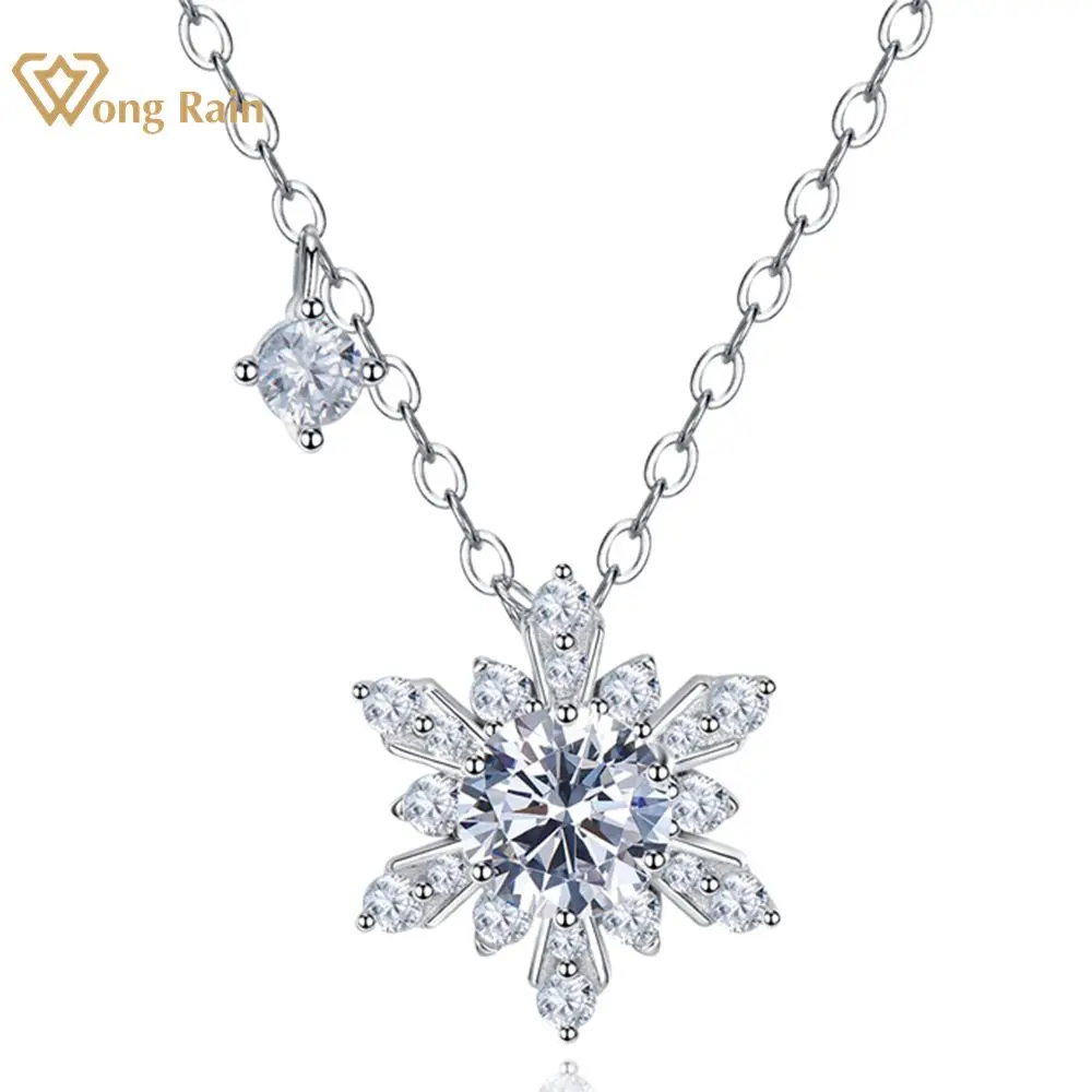 

Wong Rain Solid 925 Стерлинговое Серебро Круглый вырез 1CT Белый сапфир драгоценный камень женское ожерелье звезда кулон хорошее ювелирное изделие о...