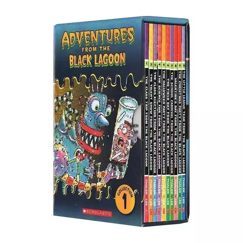 10 Books/set  Black Lagoon Adventures English Black Lake Primary School Adventures Series 1