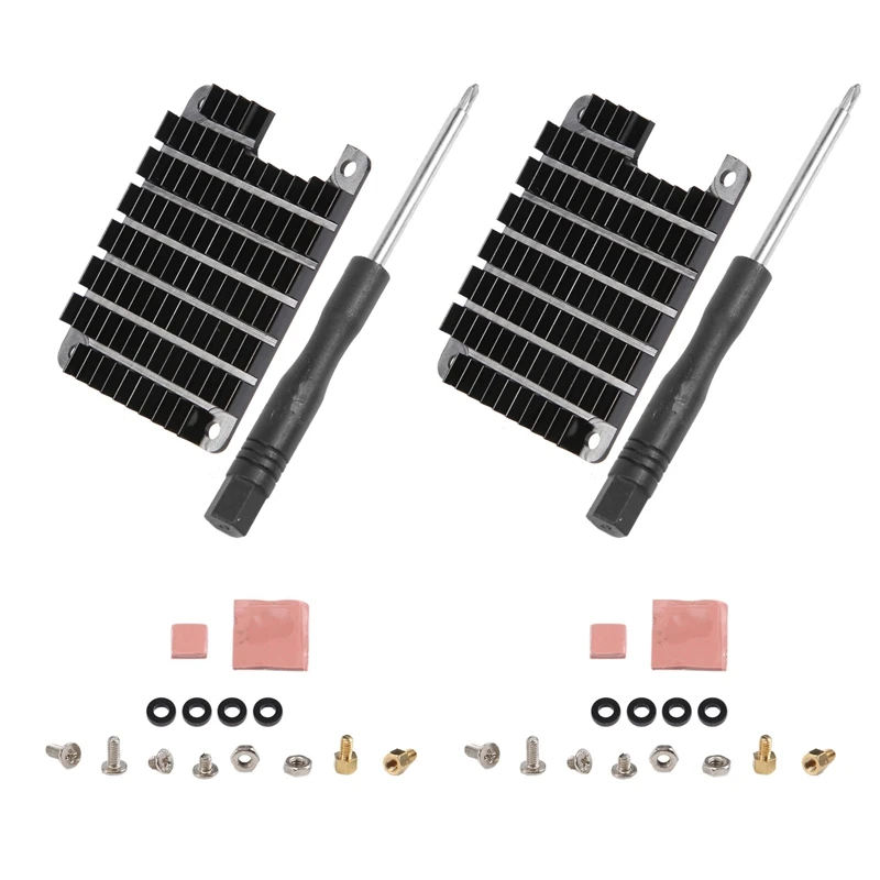 

2 Sets Heatsink Aluminium Radiator Cooling Fin For Raspberry Pi CM4 Compute Module 4 CPU Heat Sink With Thermal Pads