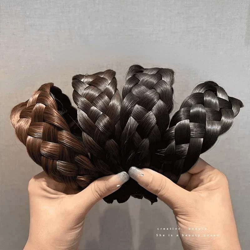 

Women Wide Wig Twist Braided Hair Bands Fashion Non-slip Braids Hair Accessories Women Fashion Wig Headband Headwear Accessories