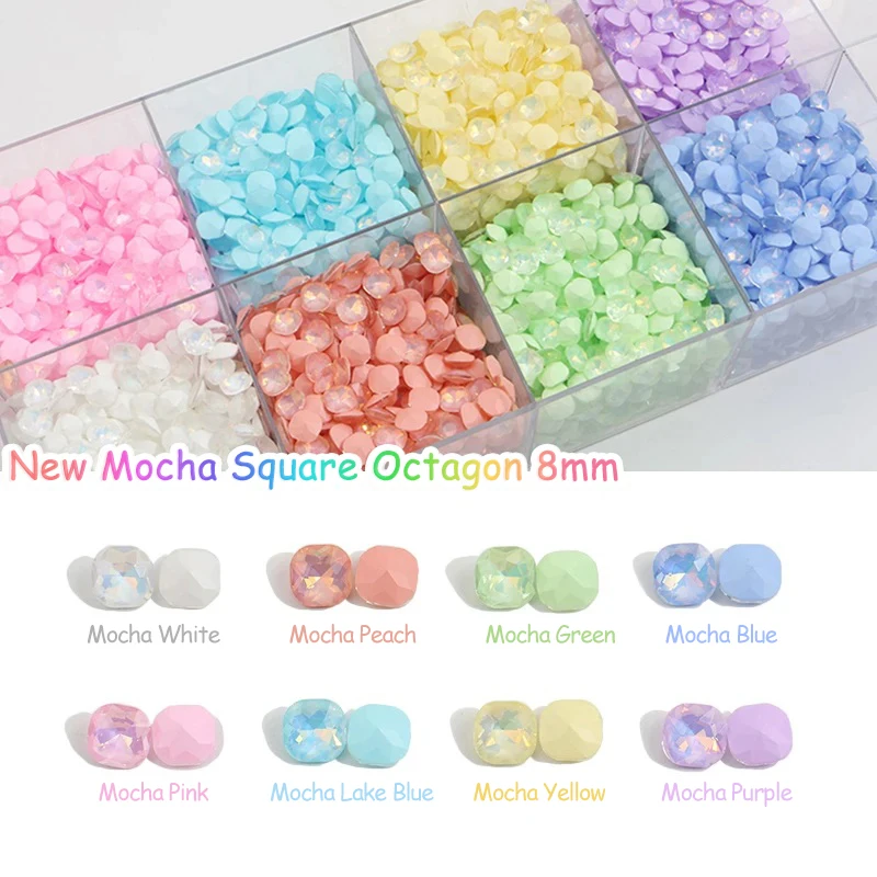 8 мм с заостренным дном квадратная восьмиугольная мокко смешанные цвета стекло