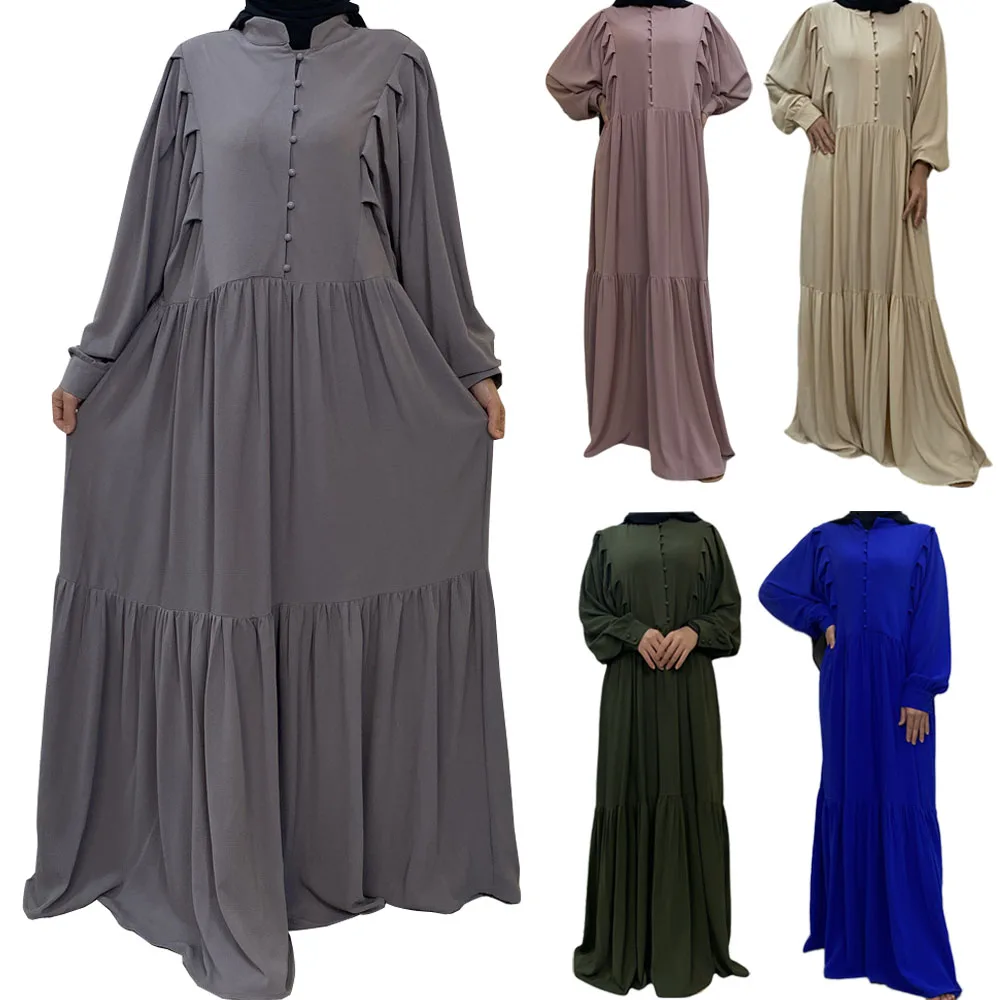 

Eid Ramadan Abaya Women Muslim Maxi Dress Chiffon Kaftan Dubai Turkey Djellaba Islamic Jalabiya Arabic Robe Abayas Caftan Gown