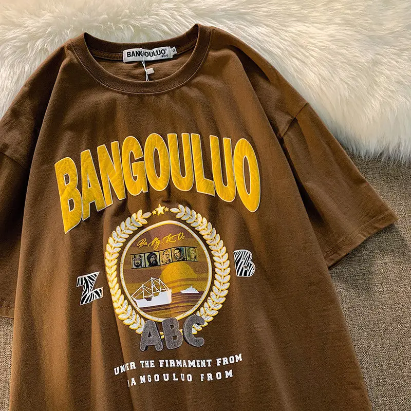 Футболка мужская и женская с принтом свободная брендовая Ретро футболка