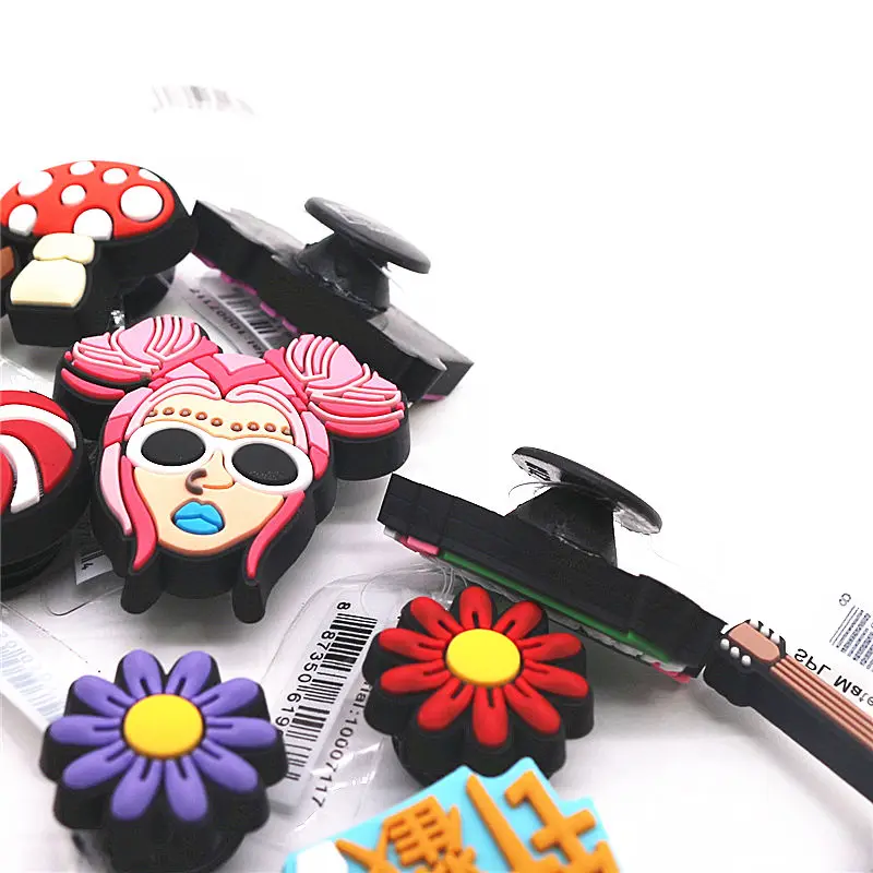 Dropshipping 26 Latest Styles PVC Shoe Charms Cute Colorful Chrysanthemums Ice Cream Croc Shoes Accessories Decorations JIBZ