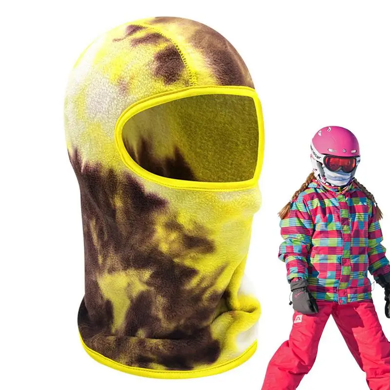 

Face Mask Autumn Winter Warm Polar Fleece Tie-Dye Dye Head Cover Adjustable Climb Skiing Cycling Neckerchief Mask