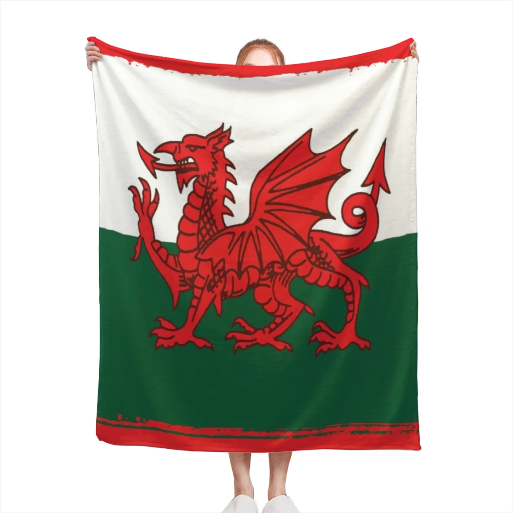 Y Ddraig Goch The Red Dragon Гранж Веллийский флаг фланелевое многофункциональное теплое