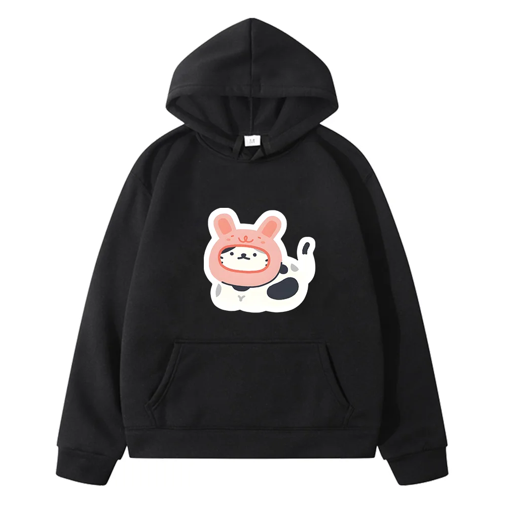 

Happy Rabbit Children's Hoodies Funny Bunny Cartoon Print Boys White Sweatshirts Kawaii Girls Hoody Fashion Kids Clothes Fashion