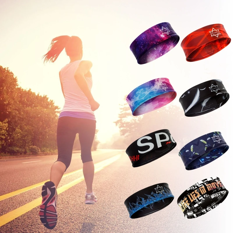

Sports Headbands Unisex Elastic Headband Breathable Non-Slip Hairband Athletic Headwrap for Jogging Running Yoga Fitness