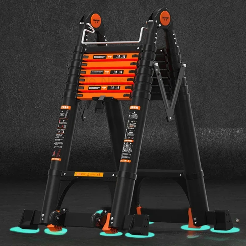Простая телескопическая складная алюминиевая лестница многофункциональная