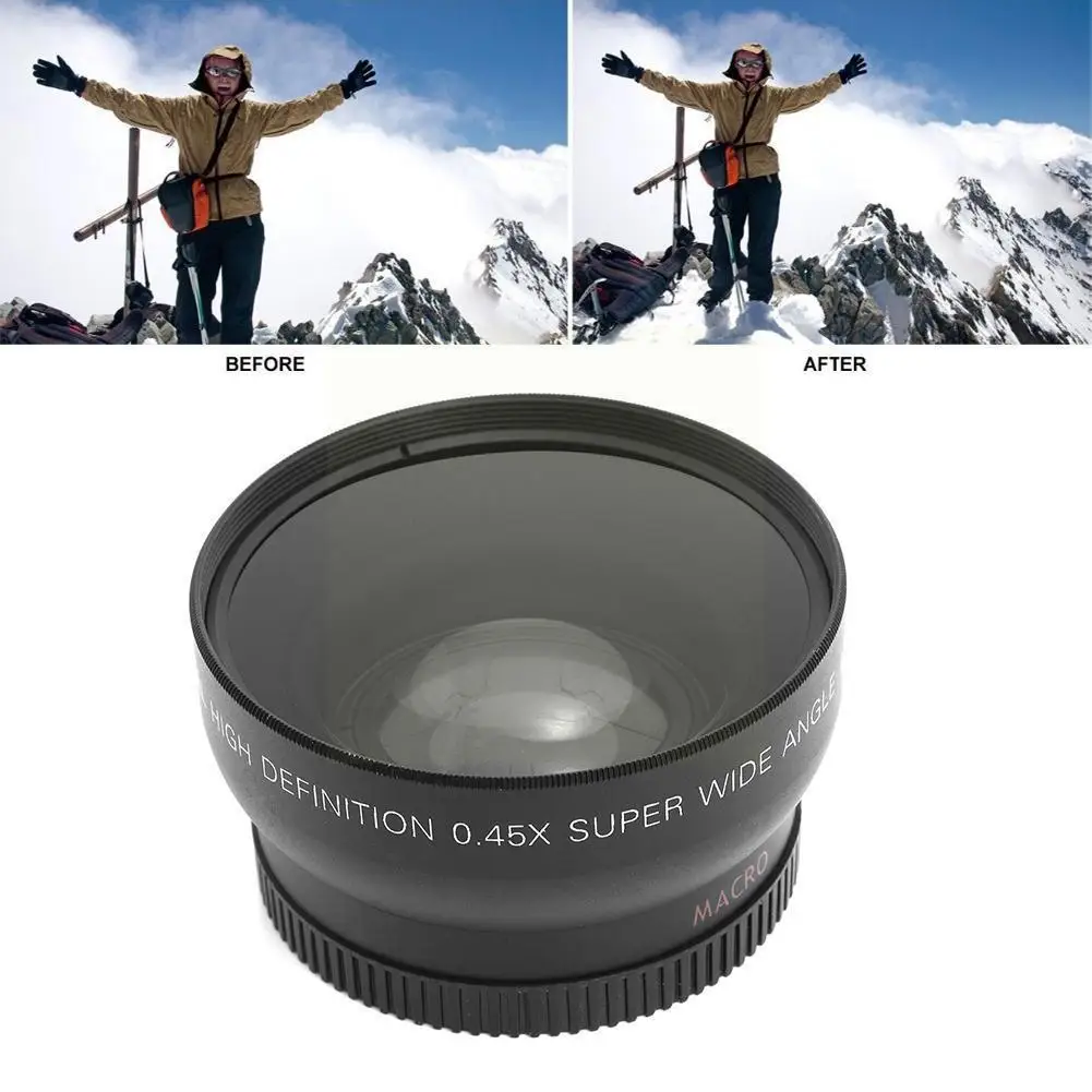 

52 мм 0.45X Широкоугольный объектив макро объектив для D50 D60 D70s D3000 D3100 D3200 D300s D70 D90 аксессуары для широкоугольного объектива камеры O1q0