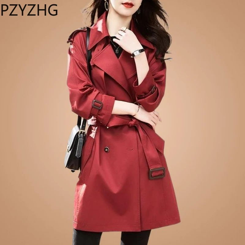 Женский двубортный Тренч Повседневная ветровка в британском стиле верхняя