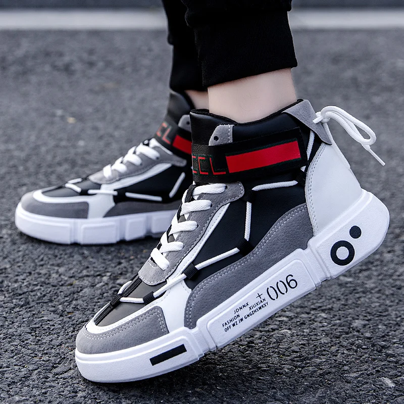 

2023 Men's Vulcanized Shoes New Shoes Fashion Sneakers Summer Comfortable High Top Shoes Tennis Shoes Student Skateboard Shoes