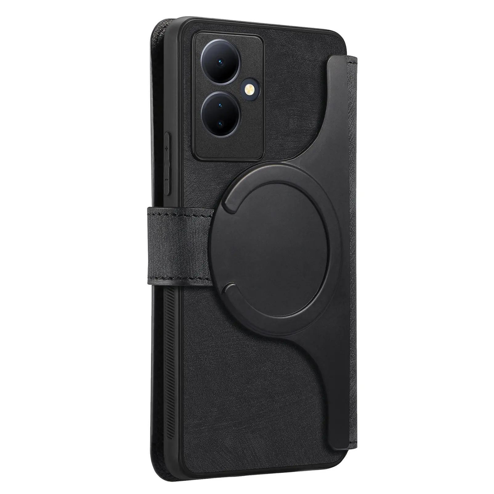 Откидной магнитный съемный кожаный чехол с слотом для карт задняя крышка vivo V29 Lite