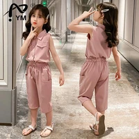 new summer baby girls clothes sets sleeveless t shirt pants 2pcs fashion childrens clothing suits kids outfits 4 6 7 8 10 12