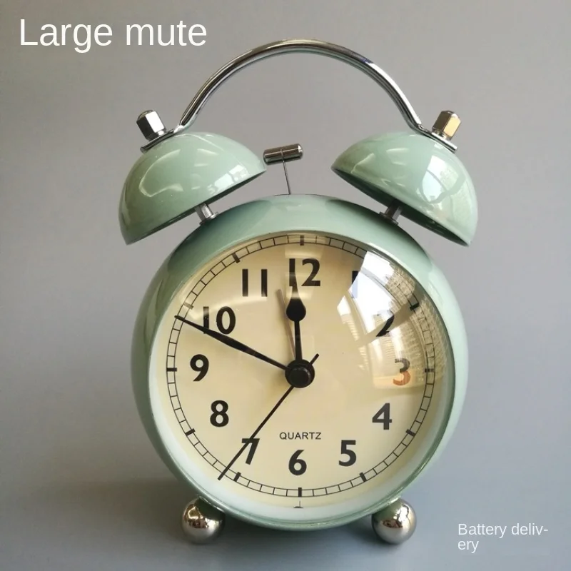 

Exported to Japan and South Korea Metal Alarm Clock Silent Bedroom Clock Student Wake up Desktop Digital Cute Decoration