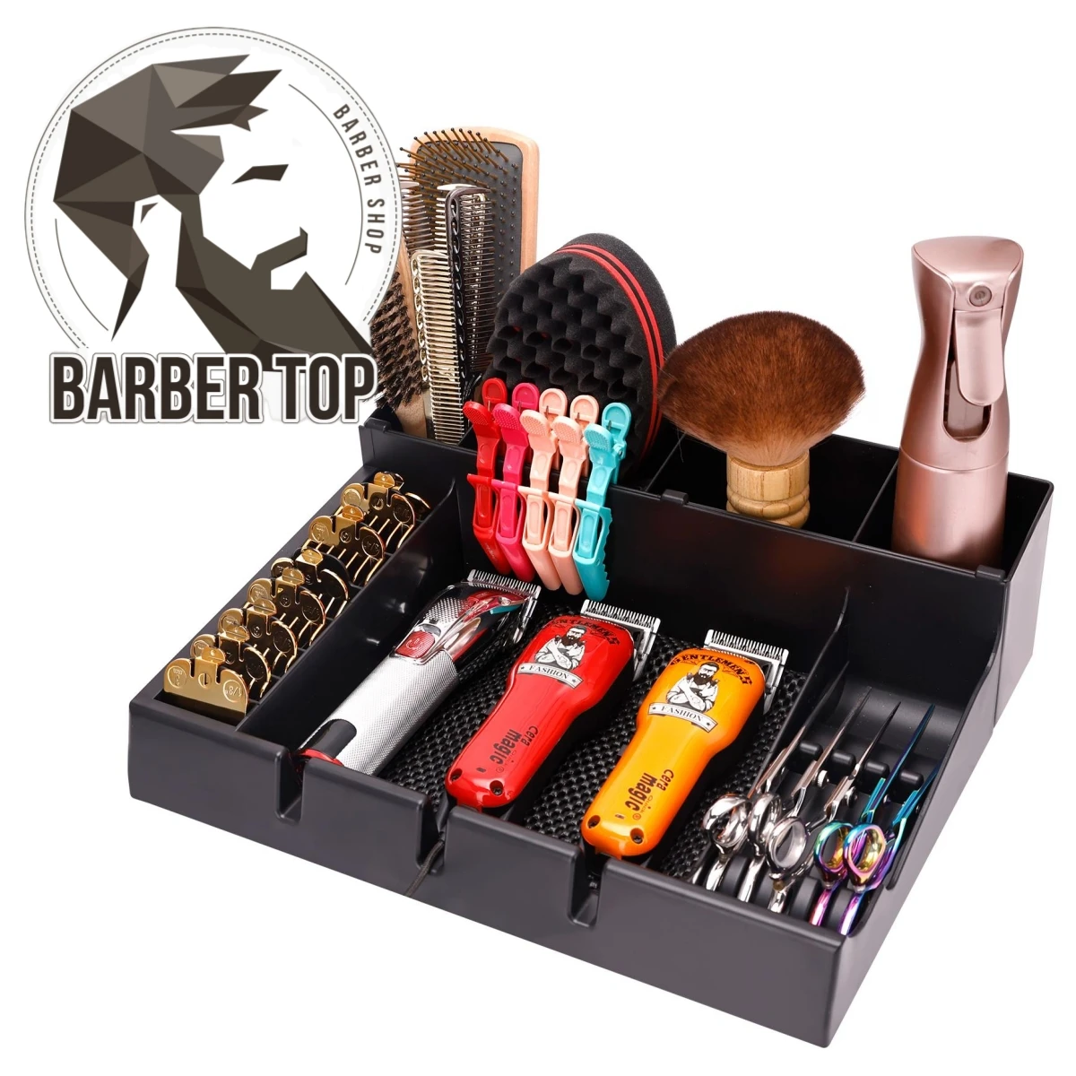 

Barber Clipper Tray Plastic Anti-slip Hairdresser Trimmer Organizer Professional Barber Table Collector Razor Tool Case Box