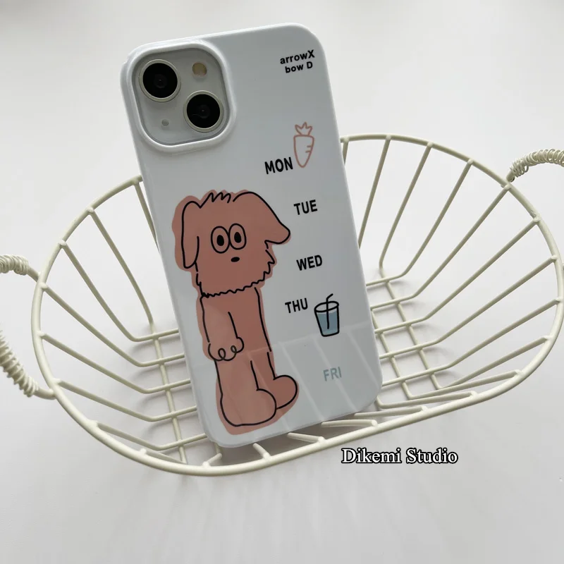 

Korean Ins Fashion funny puppy Phone Case for Iphone14pro/14/13pro/11/12/13promax/XR X XSmax Hard Case Cover
