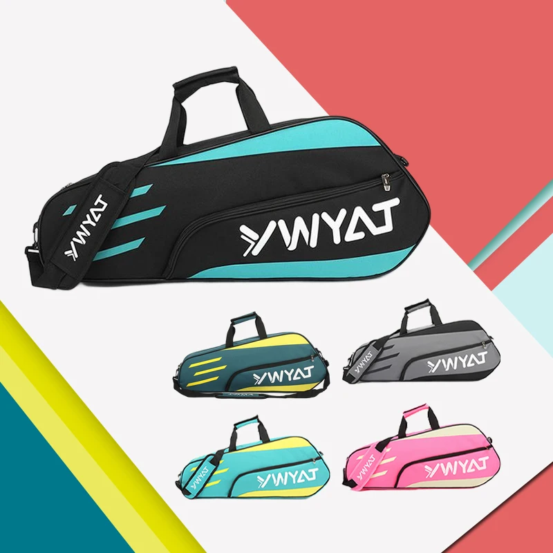 YWYAT 3 Rackets Badminton Cover Bag Thickened Nylon Material Handbag Shoulder Multifunctional Badminton Sports Bags