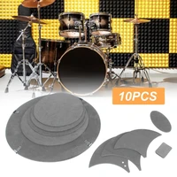 10pcsset drum mute pads foldable better acoustics rubber drumming practice mute pad musical supplies