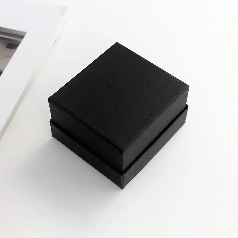 Packaging & Display Watch Box 8*8*5.5cm Gift Black Box Paper Decoration Bracelet Box Paper Sponge Pillow Jewelry Accessories images - 6
